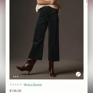 Maeve corduroy cropped black pant size 30